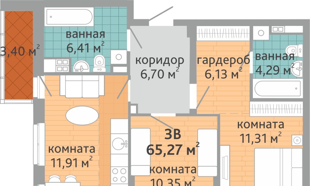 квартира г Екатеринбург р-н Верх-Исетский ВИЗ жилрайон, Семейный квартал Дружный жилой комплекс фото 1