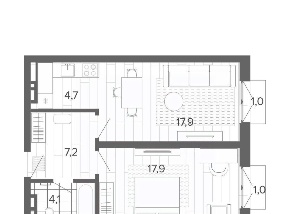 квартира г Барнаул р-н Центральный тракт Змеиногорский 35б фото 1