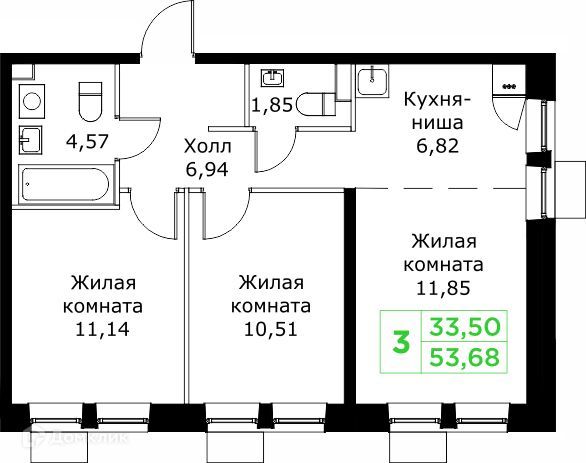 квартира г Мытищи микрорайон имени Г. Т. Шитикова, городской округ Мытищи фото 1