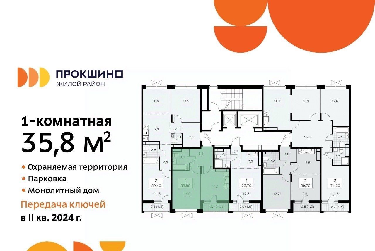 квартира г Москва п Сосенское ЖК Прокшино 6к/1 метро Прокшино фото 2