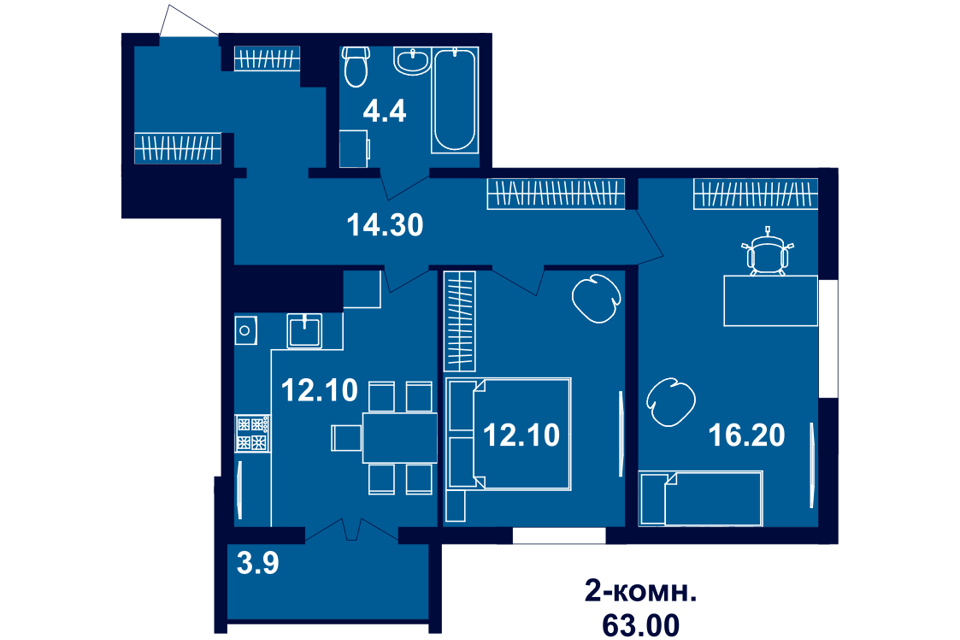 квартира г Кострома ул Мира 32 городской округ Кострома фото 1