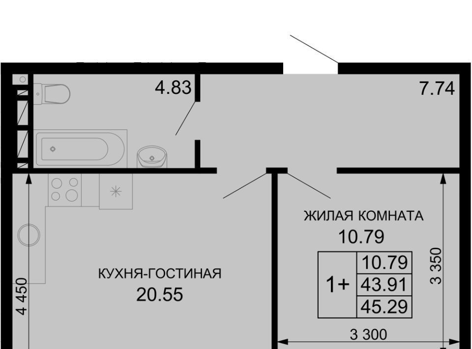 квартира г Краснодар р-н Прикубанский микрорайон Сады Калинина ул Средняя 30/3 фото 1