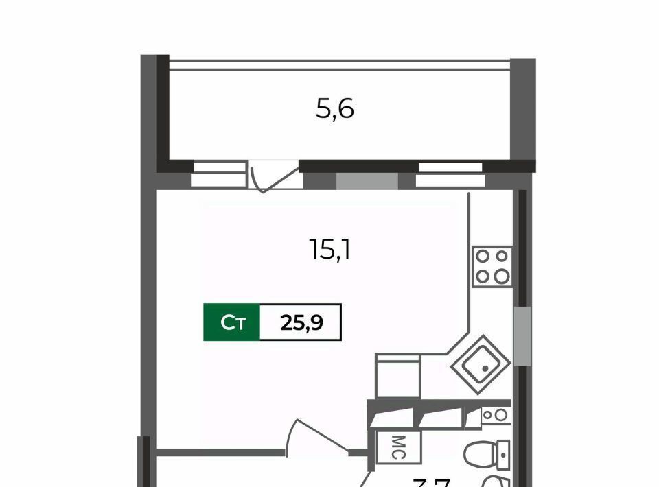 квартира г Владимир р-н Октябрьский б-р Сталинградский 5 фото 1