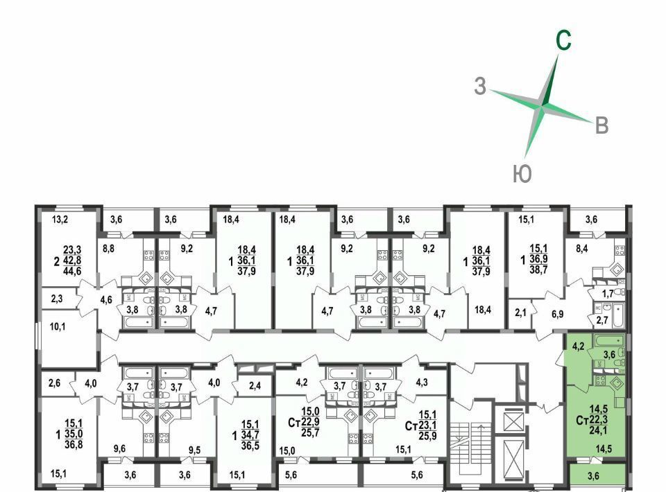 квартира г Владимир р-н Октябрьский б-р Сталинградский 5 фото 7