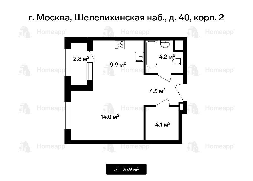 квартира г Москва метро Хорошёво наб Шелепихинская 40к/2 МЦК фото 1