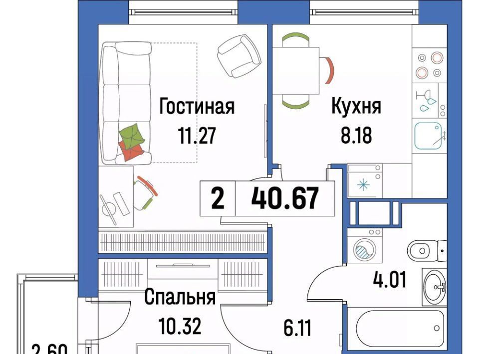 квартира р-н Всеволожский г Мурино ЖК «Урбанист» Девяткино фото 1