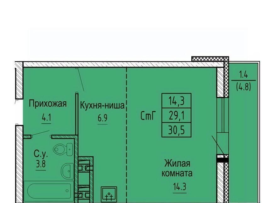 квартира г Новосибирск ЖК «Новые Матрёшки» Площадь Маркса фото 1