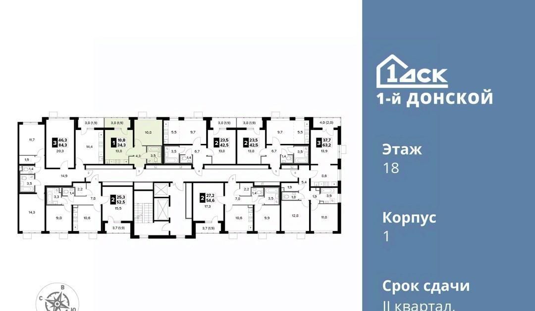 квартира городской округ Ленинский д Сапроново Домодедовская, 1-й Донской жилой комплекс фото 2