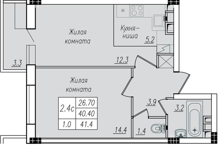 квартира г Курск р-н Центральный ул Энгельса 134б фото 2