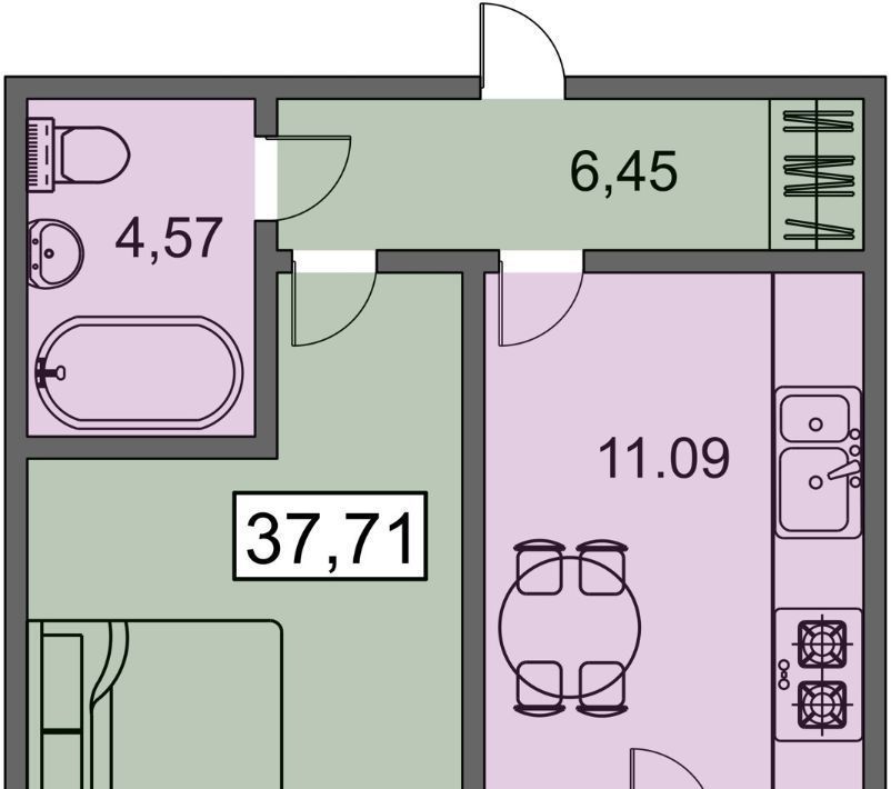 квартира г Рязань р-н Московский ЖК «Видный» фото 1