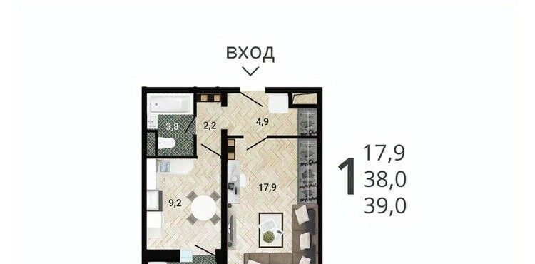 квартира г Воронеж р-н Левобережный ул Ростовская 18а фото 1
