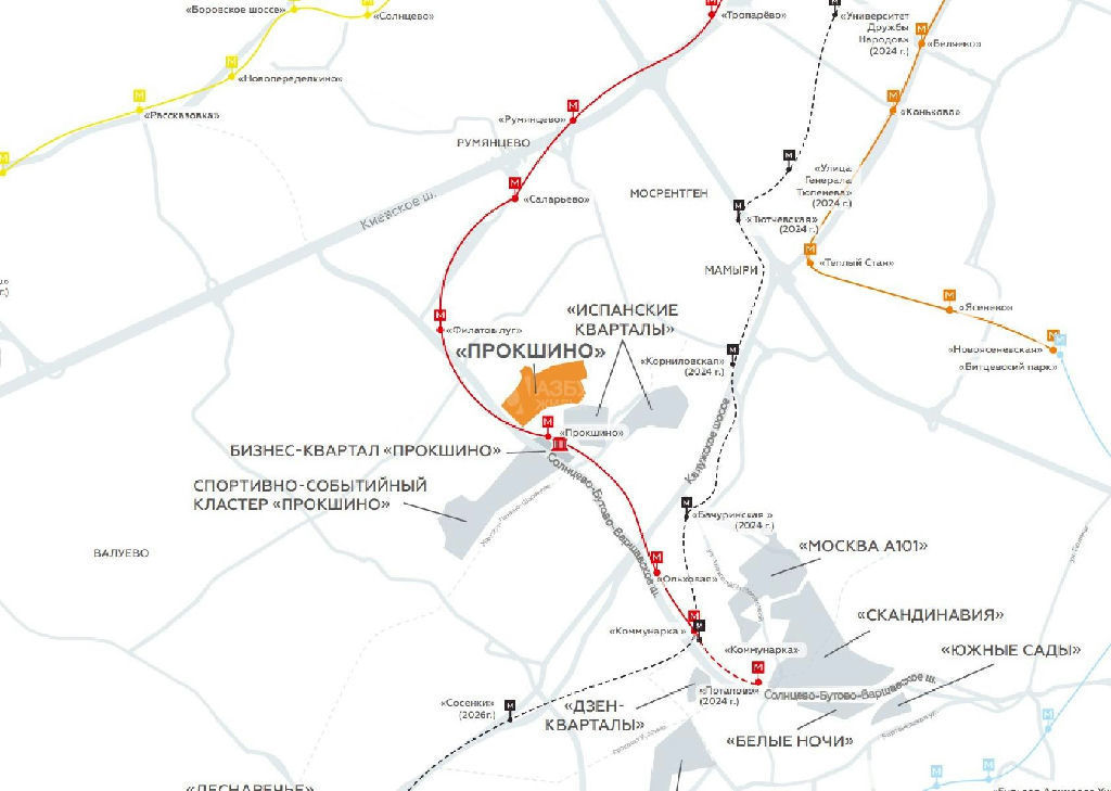 квартира г Москва метро Прокшино Прокшинский просп., 9, обл Московская фото 3