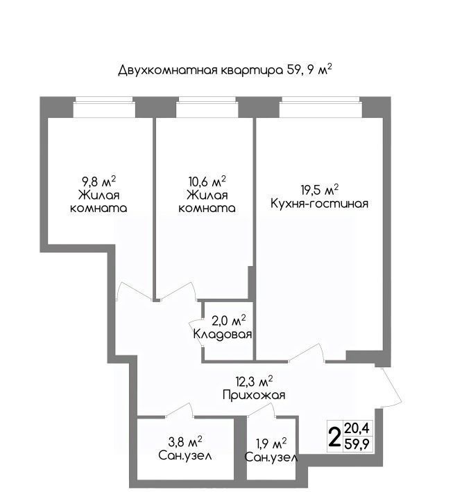 квартира г Тула п Западный 2-й ул Маяковского 39 п Скуратовский р-н Центральный фото 1