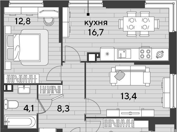 квартира г Краснодар р-н Прикубанский Догма Парк мкр фото 1