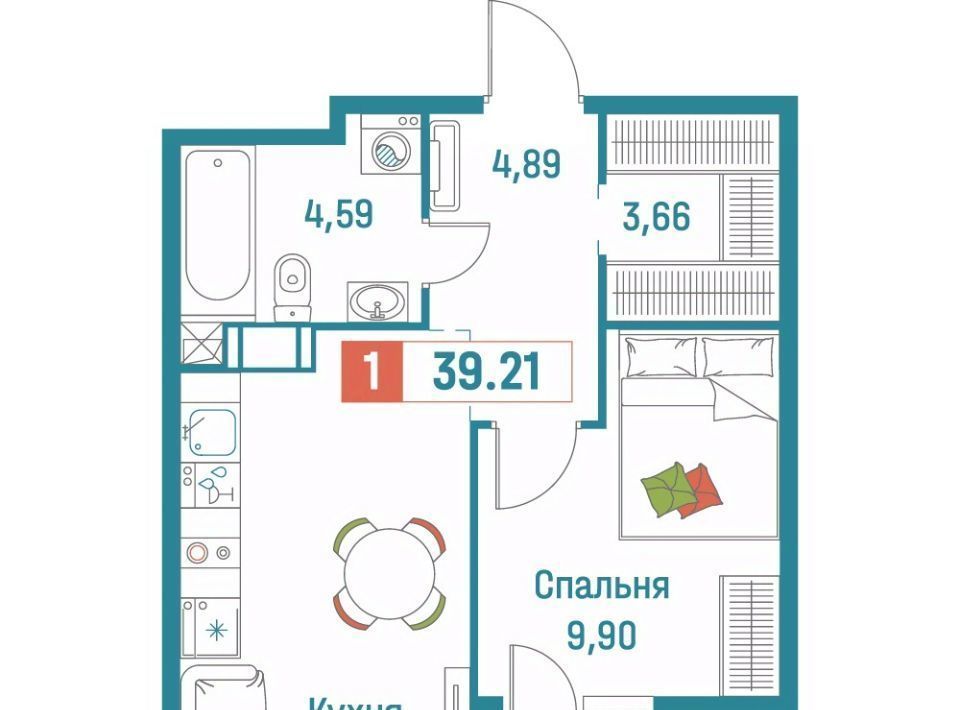 квартира р-н Всеволожский г Мурино ЖК «Графика» Девяткино фото 1