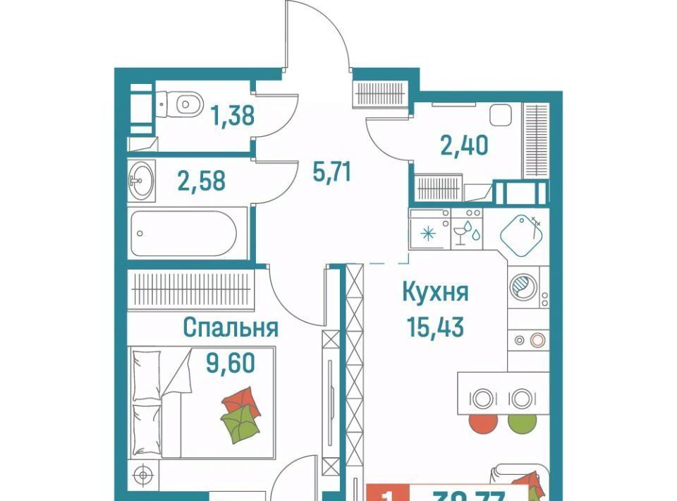 квартира р-н Всеволожский г Мурино ЖК «Графика» Девяткино фото 1