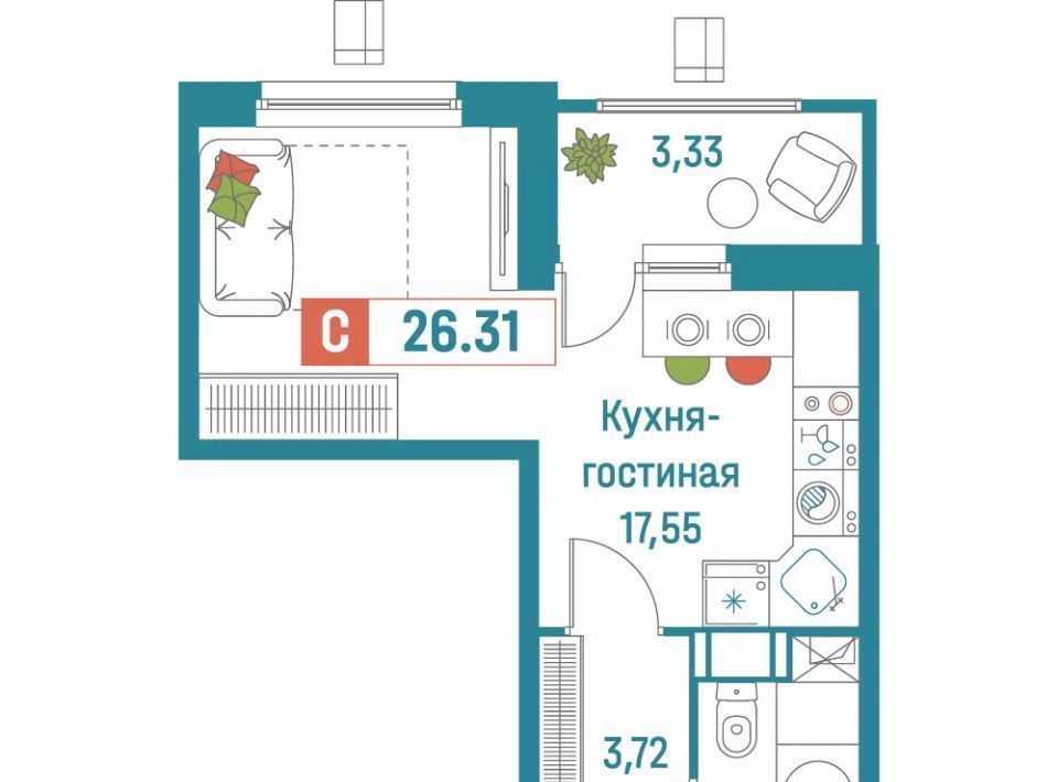 квартира р-н Всеволожский г Мурино ЖК «Графика» Девяткино фото 1