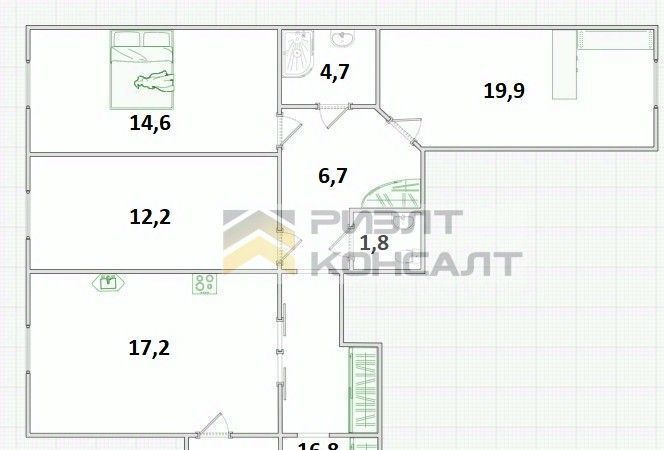 квартира г Омск р-н Советский ул Нефтезаводская 28к/2 фото 3