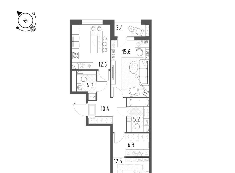 квартира г Омск р-н Кировский микрорайон Зелёная Река 3 фото 1