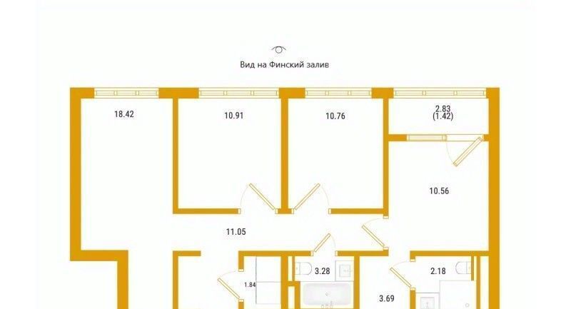 квартира г Санкт-Петербург р-н Василеостровский Глоракс Василеостровский жилой комплекс фото 1