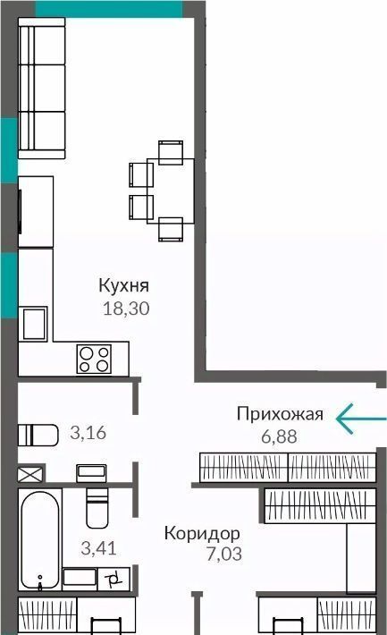 квартира г Симферополь р-н Киевский Крымская Роза ЖК «Абрикос 2» фото 1