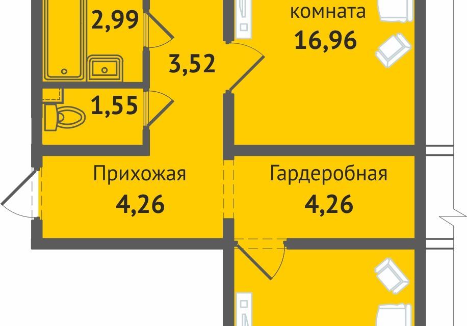 квартира г Чебоксары городской округ Чебоксары, 4-й микрорайон, поз 5 фото 1