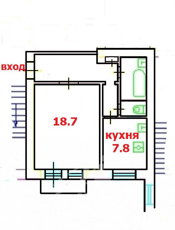 квартира г Москва метро Текстильщики ул Саратовская 18/10 фото 18