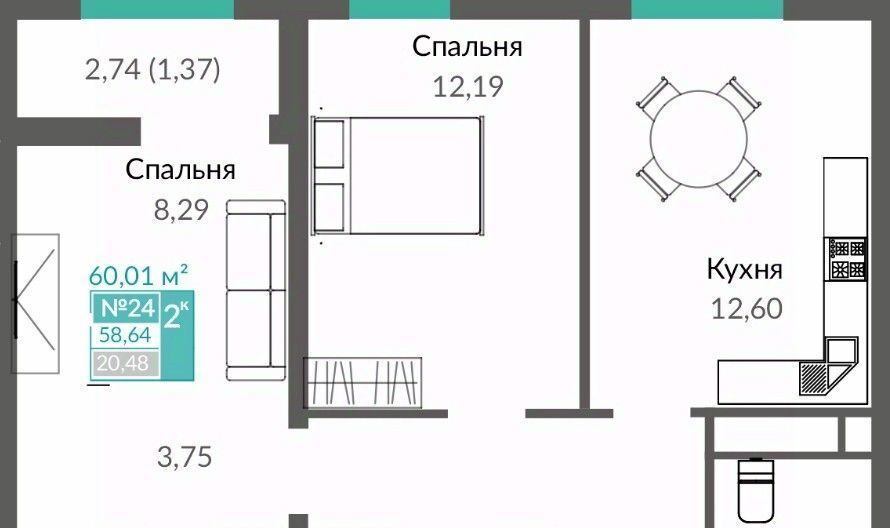 квартира г Симферополь р-н Киевский Крымская Роза Шалфей жилой комплекс фото 1