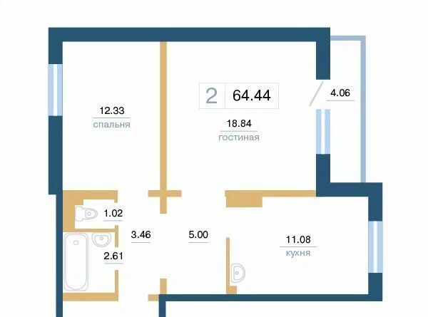 квартира г Красноярск р-н Советский ул Светлова 44 фото 2