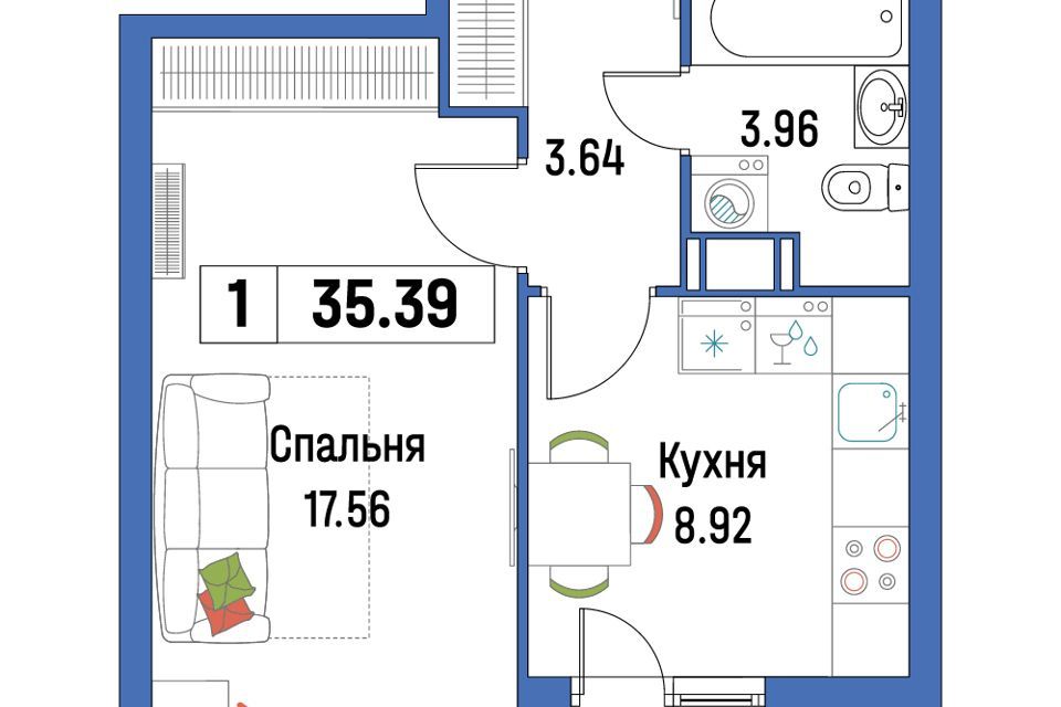 квартира р-н Всеволожский г Мурино ул Екатерининская 17 фото 1