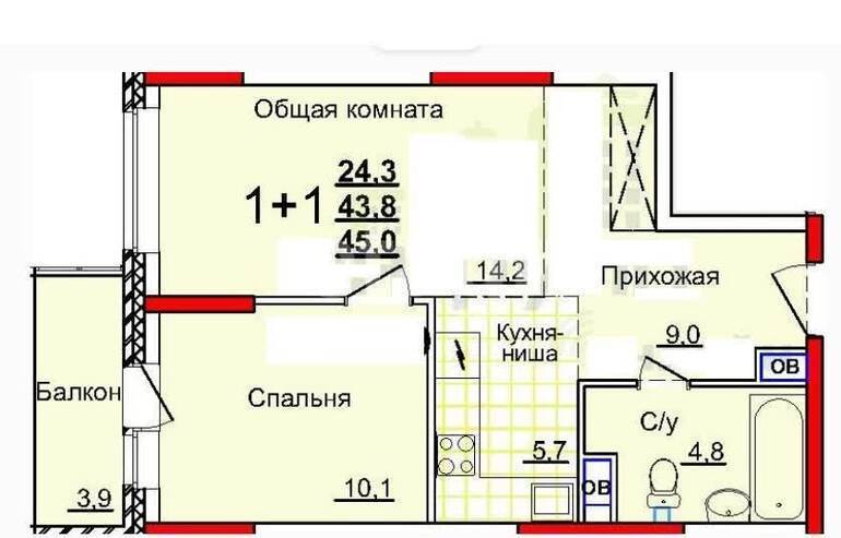 квартира г Тула р-н Пролетарский ул Академика Насоновой 1в фото 1