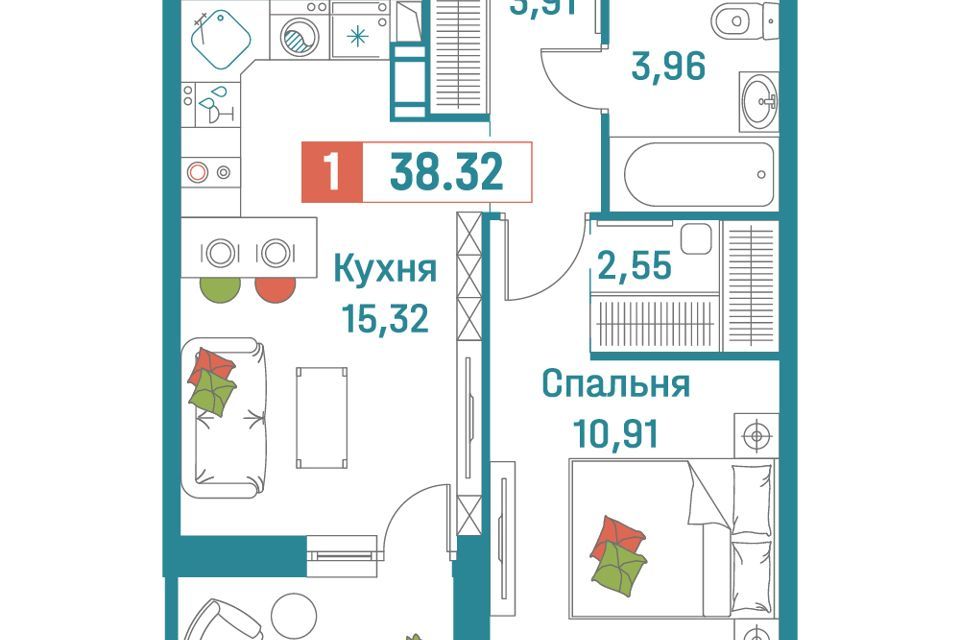 квартира р-н Всеволожский г Мурино ул Екатерининская 16/5 фото 1