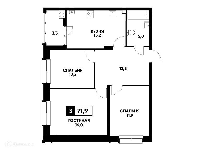 квартира г Ставрополь пр-кт Российский 13/3 городской округ Ставрополь фото 1