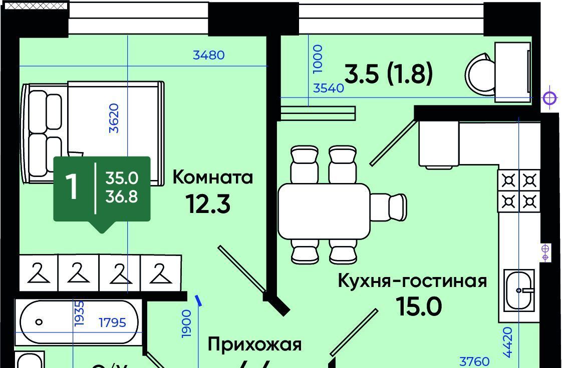 квартира г Батайск ул Олимпийское Кольцо 36к/10 фото 1