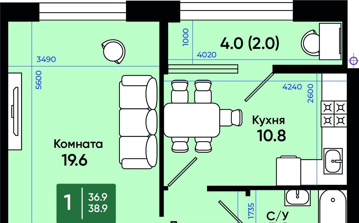 квартира г Батайск ул Олимпийское Кольцо 36к/11 фото 1