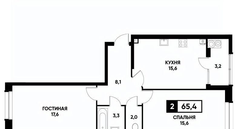 квартира г Ставрополь р-н Промышленный пр-кт Российский 12к/2 фото 1
