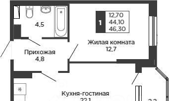 квартира г Краснодар р-н Карасунский ЖК «Сказка Град» фото 1