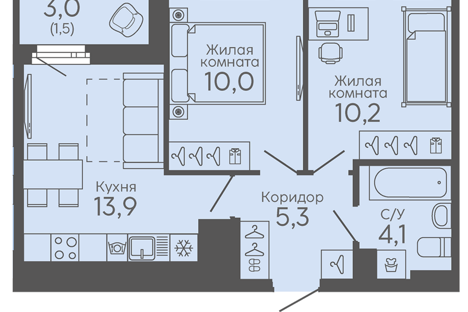 квартира г Екатеринбург б-р Новосинарский 4 Екатеринбург, муниципальное образование фото 1