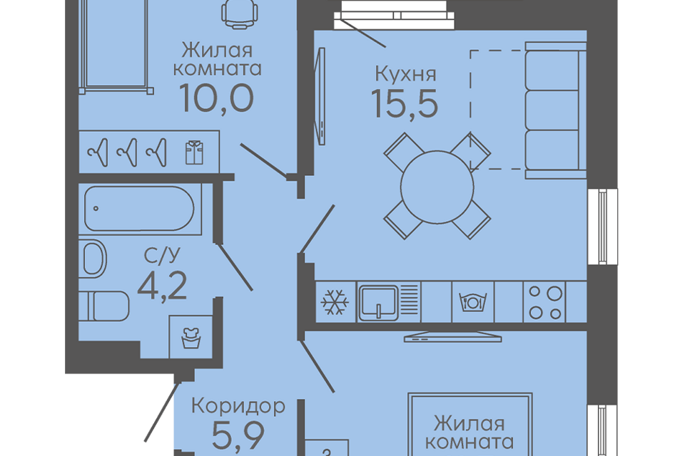 квартира г Екатеринбург б-р Новосинарский 4 Екатеринбург, муниципальное образование фото 1