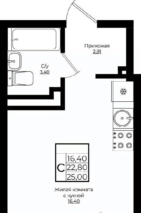 квартира г Краснодар р-н Прикубанский ЖК «Европа-Сити» фото 1