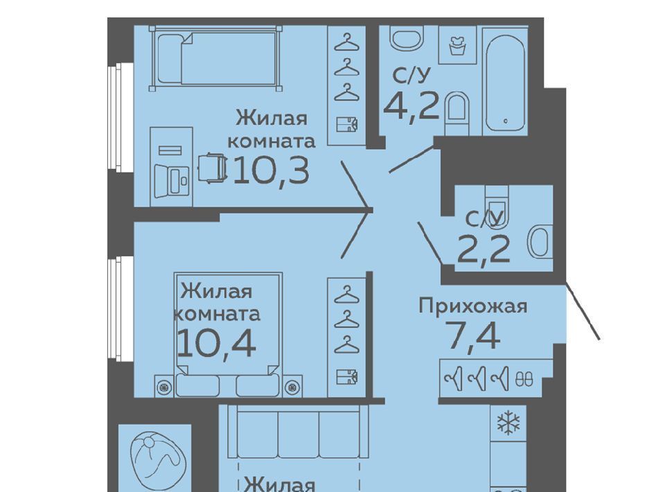 квартира г Екатеринбург микрорайон Новокольцовский Ботаническая фото 1