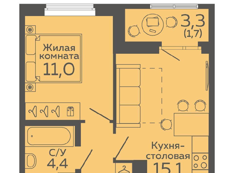 квартира г Екатеринбург микрорайон Новокольцовский Ботаническая фото 1