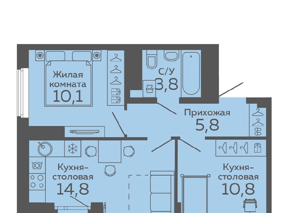 квартира г Екатеринбург микрорайон Новокольцовский Ботаническая фото 1