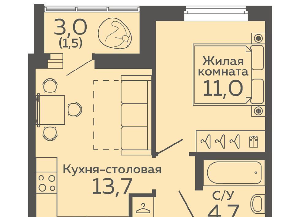 квартира г Екатеринбург Ботаническая б-р Новосинарский 3 фото 1