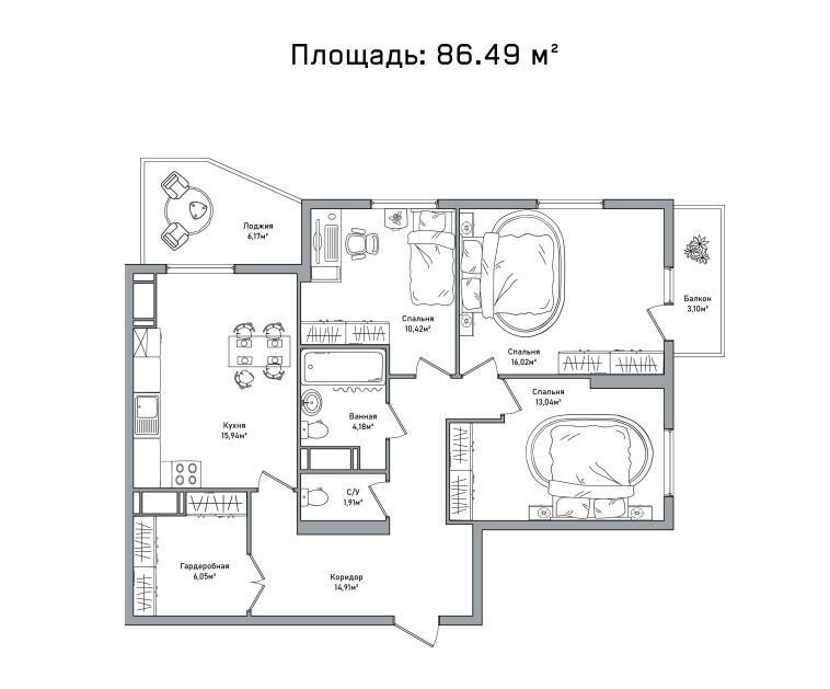 квартира г Ярославль р-н Дзержинский ул Строителей 16к/3 фото 1