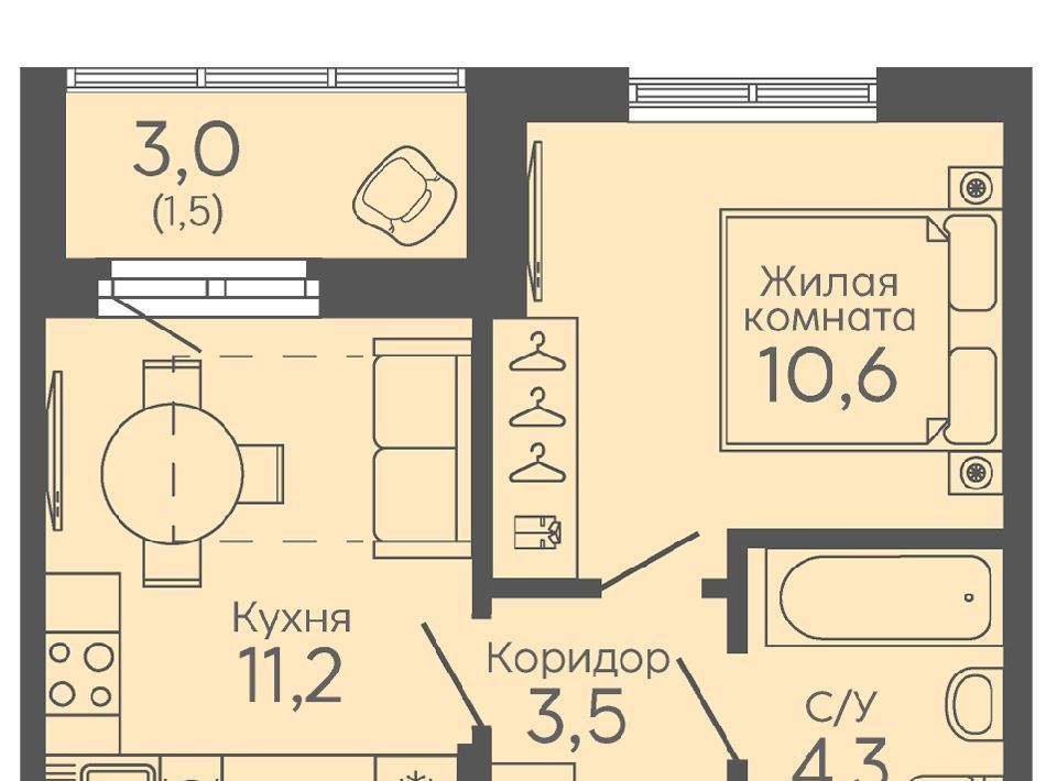 квартира г Екатеринбург Ботаническая б-р Новосинарский 6 фото 1