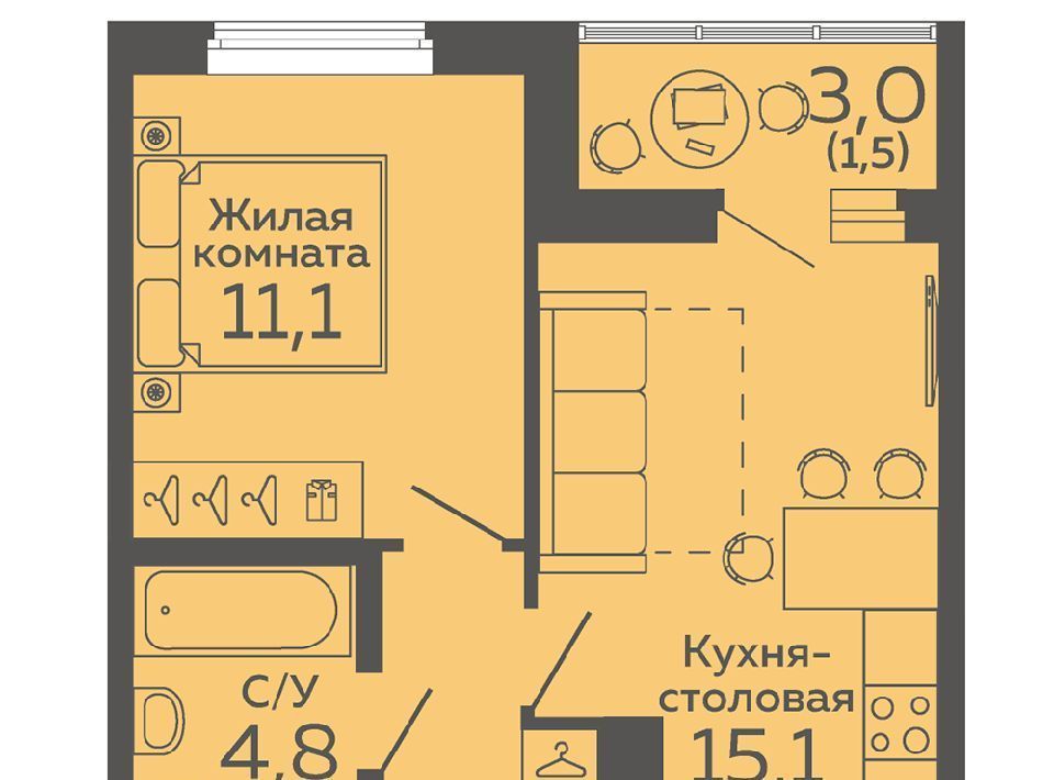 квартира г Екатеринбург Ботаническая б-р Новосинарский 3 фото 1