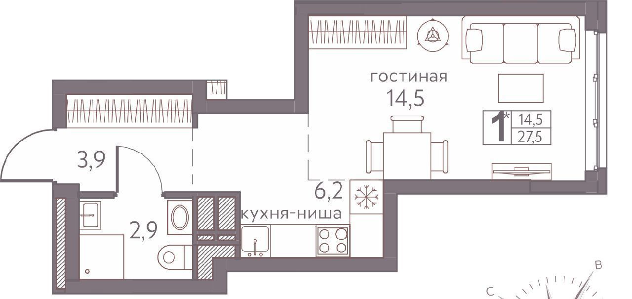 квартира г Пермь р-н Мотовилихинский ул Серебристая 3 фото 1