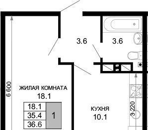 квартира г Краснодар р-н Прикубанский ЖК «Дыхание» фото 1