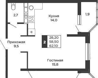 квартира г Краснодар р-н Карасунский ЖК «Сказка Град» фото 1